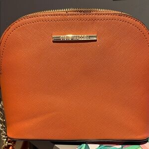 Steve Madden Orange Saffiano Crossbody Bag with Gold Hardware
